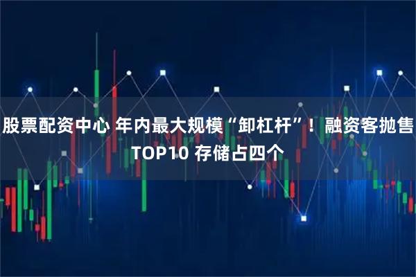 股票配资中心 年内最大规模“卸杠杆”！融资客抛售TOP10 存储占四个